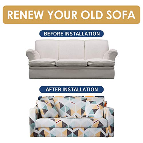 HOTNIU Funda Elástica de Sofá Funda Estampada para sofá Antideslizante Protector Cubierta de Muebles (4 Plazas, Impresión #Xy)