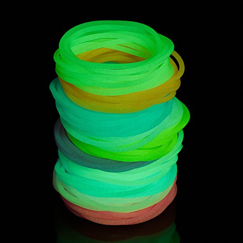 Hotop Pulseras de Silicona de Colores Lazo de Pelo Luminoso, 100 Piezas