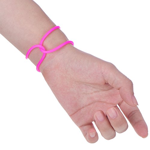 Hotop Pulseras de Silicona de Colores Lazo de Pelo Luminoso, 100 Piezas