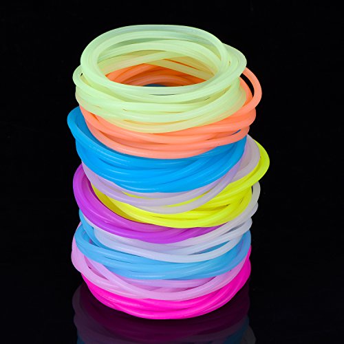 Hotop Pulseras de Silicona de Colores Lazo de Pelo Luminoso, 100 Piezas