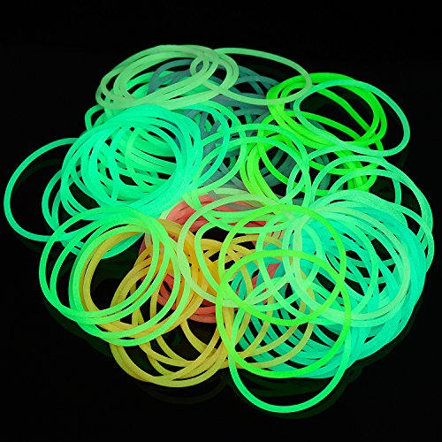 Hotop Pulseras de Silicona de Colores Lazo de Pelo Luminoso, 100 Piezas