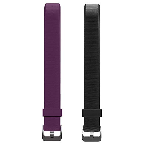 HOTSO 2 Piezas Pulsera de Repuesto para Reloj Inteligente ID 115U, Cómoda y Durable Correa de Recambio – Violeta+ Negro