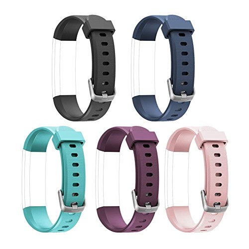 HOTSO 5 Piezas Pulsera de Repuesto para Reloj Inteligente ID 115U, Correa de Recambio con Colores Opcionales - Negro+ Azul Verde+ Rosa+ Azul Oscuro+ Violeta HOTSO 5 Piezas Pulsera de Repuesto para Reloj Inteligente ID 115U, Correa de Recambio con Colores Opcionales - Negro+ Azul Verde+ Rosa+ Azul Oscuro+ Violeta