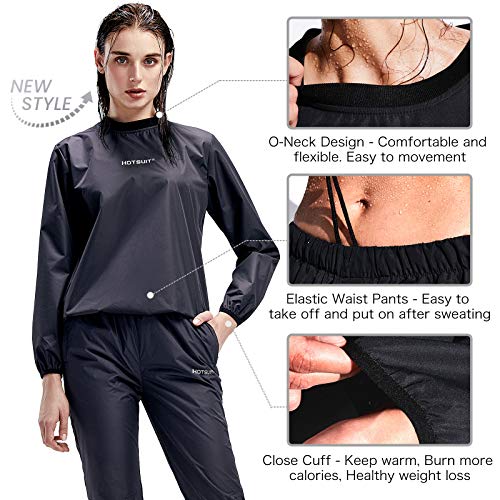HOTSUIT Sauna adecuadas para Las Mujeres la pérdida de Peso Gimnasio Entrenamiento Chándal Trajes de Sudor, Negro, 4XL HOTSUIT Sauna adecuadas para Las Mujeres la pérdida de Peso Gimnasio Entrenamiento Chándal Trajes de Sudor, Negro, 4XL