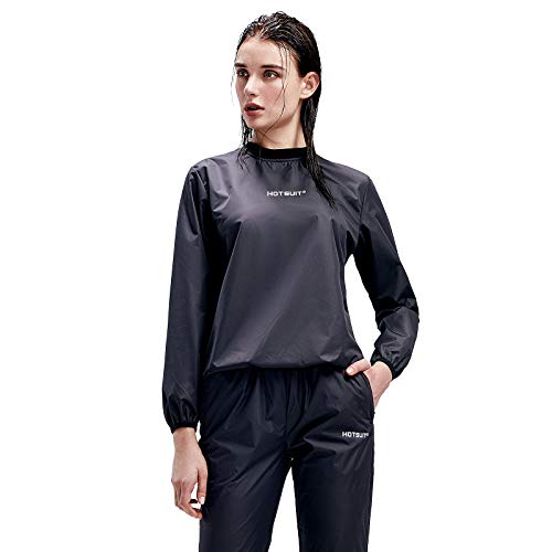 HOTSUIT Sauna adecuadas para Las Mujeres la pérdida de Peso Gimnasio Entrenamiento Chándal Trajes de Sudor, Negro, 4XL