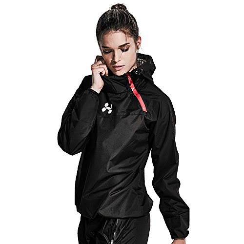 HOTSUIT Trajes de Sudoración Mujer Sauna Traje Pérdida de Peso Gimnasio Entrenamiento Fitness Trajes de Sudor Chaqueta Pantalón, Negro, S