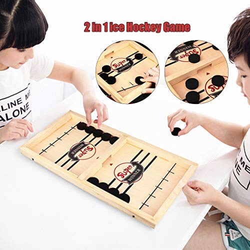 HOWADE Fast Sling Puck Game, Catapult Chess Bumper 2 en 1 Slingshot Table Winings Hockey sobre Hielo Ganador Juego de Mesa Juguete para Padres e Hijos