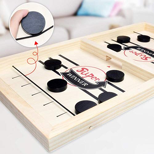 HOWADE Fast Sling Puck Game, Catapult Chess Bumper 2 en 1 Slingshot Table Winings Hockey sobre Hielo Ganador Juego de Mesa Juguete para Padres e Hijos