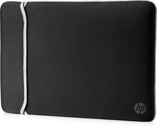 HP Neoprene Reversible Sleeve - Funda para portátil, 35.56 cm / 14", color negro y plata