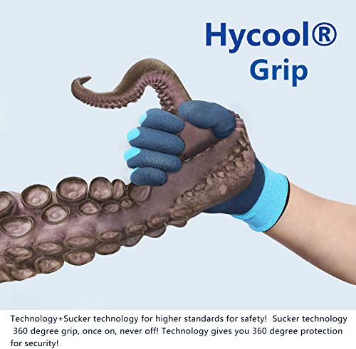 HPHST C2001 - Guantes de trabajo para hombre y mujer, impermeables, con látex de espuma y revestimiento de goma, 1 par, talla 7/S HPHST C2001 - Guantes de trabajo para hombre y mujer, impermeables, con látex de espuma y revestimiento de goma, 1 par, talla 7/S