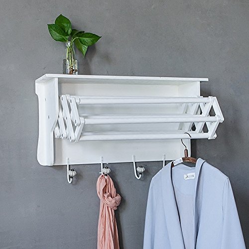 HQQ Decoración simple Estante de ropa Balcón Retráctil Percha de ropa Interior del hogar Colgando Rod Tienda de ropa Estantes Colgador de pared Ropa colgada Colgando Ropa Estante Soporte de bastidores