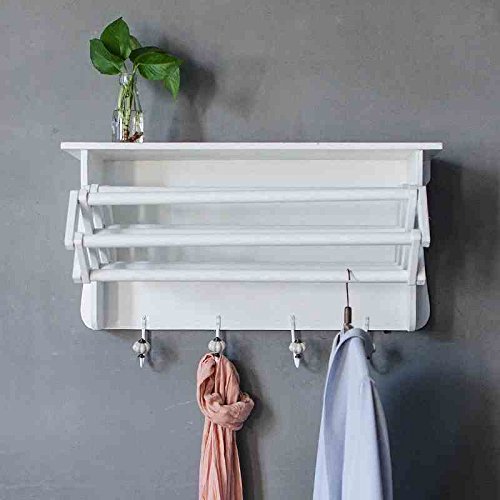 HQQ Decoración simple Estante de ropa Balcón Retráctil Percha de ropa Interior del hogar Colgando Rod Tienda de ropa Estantes Colgador de pared Ropa colgada Colgando Ropa Estante Soporte de bastidores