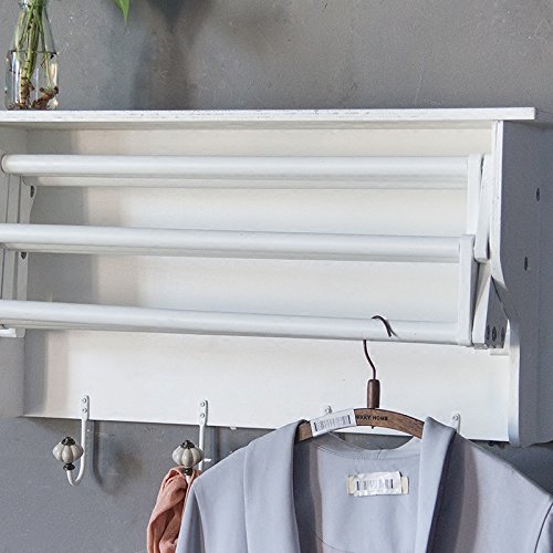 HQQ Decoración simple Estante de ropa Balcón Retráctil Percha de ropa Interior del hogar Colgando Rod Tienda de ropa Estantes Colgador de pared Ropa colgada Colgando Ropa Estante Soporte de bastidores