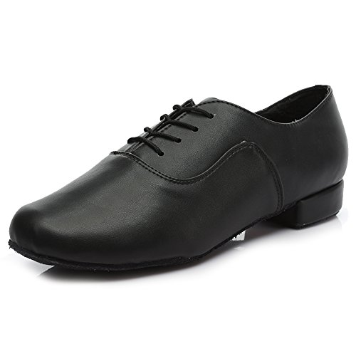 HROYL Zapatos de Baile de latín/Jazz estándar de los Hombres de Cuero Lace up Zapatos de Baile de los Hombres de salón de Baile 704 EU42