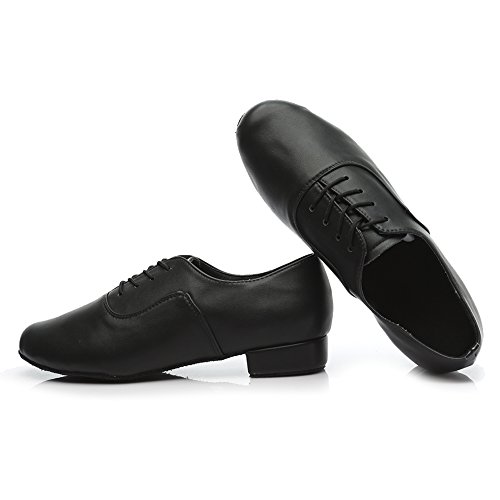 HROYL Zapatos de Baile de latín/Jazz estándar de los Hombres de Cuero Lace up Zapatos de Baile de los Hombres de salón de Baile 704 EU42