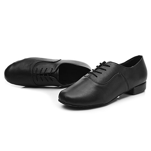 HROYL Zapatos de Baile de latín/Jazz estándar de los Hombres de Cuero Lace up Zapatos de Baile de los Hombres de salón de Baile 704 EU45