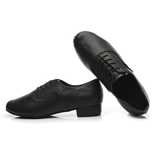 HROYL Zapatos de Baile de latín/Jazz estándar de los Hombres de Cuero Lace up Zapatos de Baile de los Hombres de salón de Baile 704 EU45