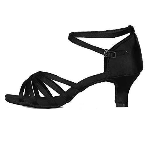 HROYL Zapatos de Baile Latino Mujer Salsa Tango Bachata Vals Zapatos de Baile de Salon,213-Negro-5,EU 38