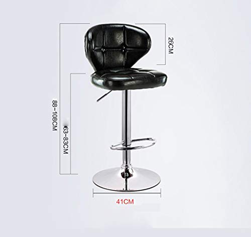 hrpay Taburetes de Bar giratorios, Silla de Bar Silla Alta de Estilo Retro Estilo Europeo Taburete Alto Silla de Bar Simple y Moderna Taburete Trasero (Color: Negro)