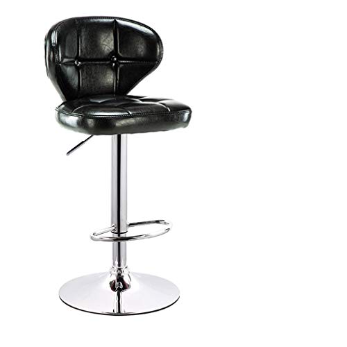 hrpay Taburetes de Bar giratorios, Silla de Bar Silla Alta de Estilo Retro Estilo Europeo Taburete Alto Silla de Bar Simple y Moderna Taburete Trasero (Color: Negro)