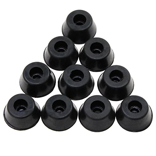 HSeaMall 50PCS Armario redondo negro caucho caso mesa silla pata de la pierna pie pies antideslizante almohadillas circulares 17 x22x 10 mm 50 unids (17 x22x 10mm)