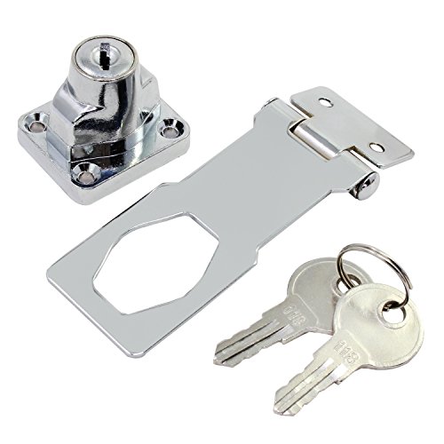 HSEAMALL Cerradura de cerrojo con llave de 3 pulgadas Cerrojo de cerradura con llave de metal con llaves para puertas y gabinetes con llaves iguales