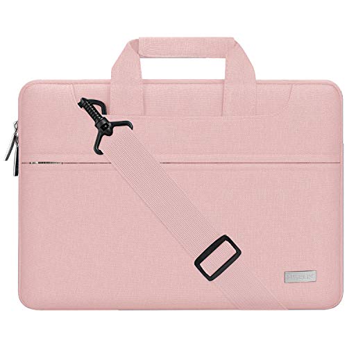 HSEOK Bolso Bandolera/Maletín para Portátil 15"-16", Funda Protectora Laptop Sleeve Dura y Impermeable para 15" 16" MacBook Pro, 15"-15,6"-16" HP ASUS Acer Lenovo DELL Notebook, Rosado