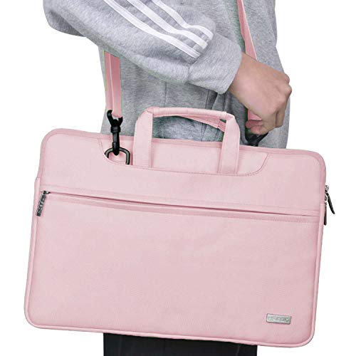 HSEOK Bolso Bandolera/Maletín para Portátil 15"-16", Funda Protectora Laptop Sleeve Dura y Impermeable para 15" 16" MacBook Pro, 15"-15,6"-16" HP ASUS Acer Lenovo DELL Notebook, Rosado