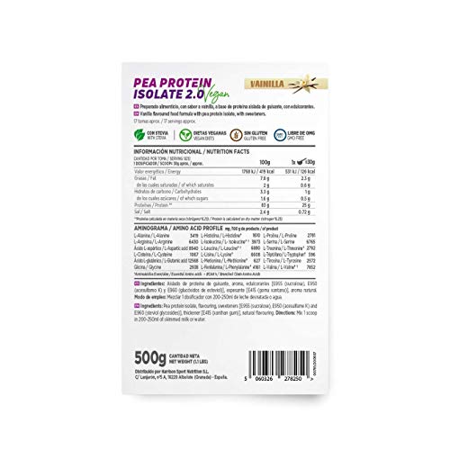 HSN Proteína de Guisante Aislada Vegan Protein | Pea Protein Isolate | Edulcorada con Estevia | Vegano, Sin Lactosa, Sin Gluten, Sin Azúcar, Sin Soja, En Polvo, Sabor Vainilla, 500 gr HSN Proteína de Guisante Aislada Vegan Protein | Pea Protein Isolate | Edulcorada con Estevia | Vegano, Sin Lactosa, Sin Gluten, Sin Azúcar, Sin Soja, En Polvo, Sabor Vainilla, 500 gr