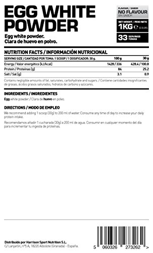 HSN RAW Clara de Huevo en Polvo 100% Proteína Natural sin Grasas, sin Colesterol y sin Sabor - 1000 gr HSN RAW Clara de Huevo en Polvo 100% Proteína Natural sin Grasas, sin Colesterol y sin Sabor - 1000 gr