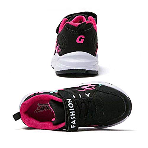 HSNA Zapatillas Deporte Niña Zapatos de Gimnasia Niña pequeñas Running Zapatos Deportivos Aire(Negro Rojo 37 EU)