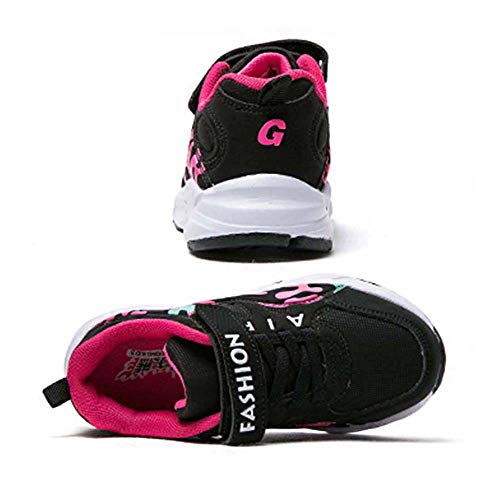 HSNA Zapatillas Deporte Niña Zapatos de Gimnasia Niña pequeñas Running Zapatos Deportivos Aire(Negro Rojo 37 EU)