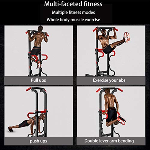 HT&PJ Power Tower - Jaula multifuncional para dominadas, apta para ejercicio y fitness en el gimnasio, y también para uso familiar (negro) HT&PJ Power Tower - Jaula multifuncional para dominadas, apta para ejercicio y fitness en el gimnasio, y también para uso familiar (negro)