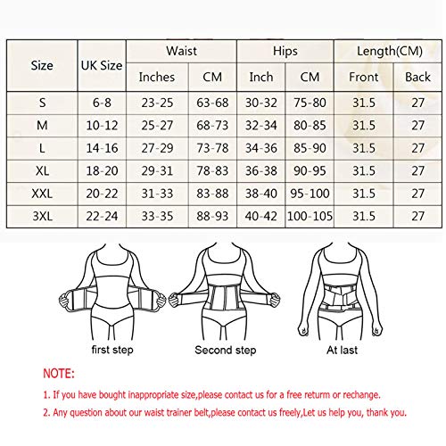 HTTOAR Cinturón de Neopreno, Sudor, Cintura, Entrenador, corsé, cinturón para Mujeres, pérdida de Peso, Cintura, Faja más Delgada (Negro, L)