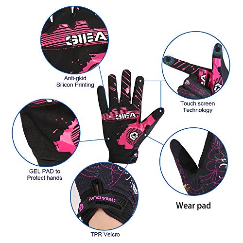 HTTOAR Guantes de Ciclismo Universales ParaHombres y Mujeres Aptos para Bicicletas Fitness Escalada Levantamiento de Pesas Diversas Actividades al Aire Libre. (Black-Long, S)