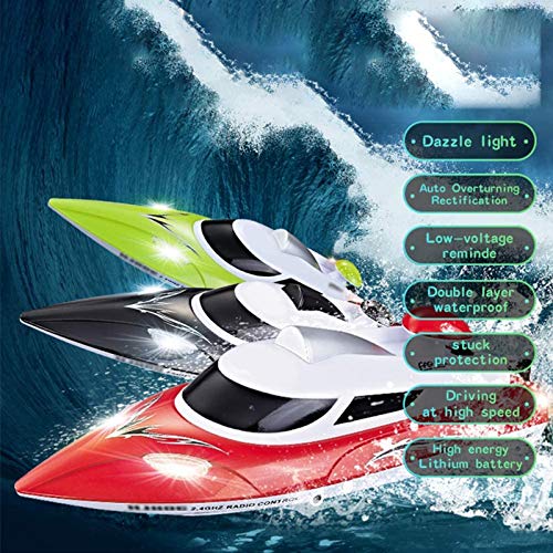 Huachaoxiang Barco De Control Remoto, Barco De Regata Extremo Recargable con Botas De Nightwood A Prueba De Golpes,Verde Huachaoxiang Barco De Control Remoto, Barco De Regata Extremo Recargable con Botas De Nightwood A Prueba De Golpes,Verde