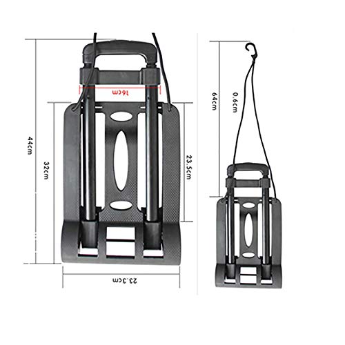 Huachaoxiang Carrito De Equipaje, Carros De Transporte Plegable Trolley Transporte Ligero Carrito Cómodo Plegable Bebida Pendientes Cubículos Florales Viaje De Negocio,Negro