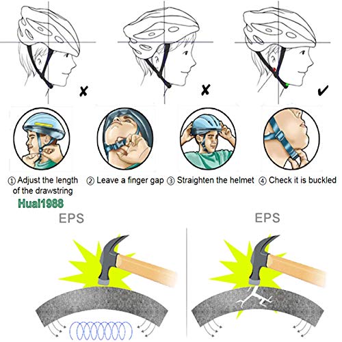 Huai1988 Casco de Ciclismo Para Adultos, Para Hombres Mujeres Casco con Negra Visera de Bicicleta Mate Ajustable para Adultos Protección de Monopatín Casco de Seguridad Protección de Montaña Unisex