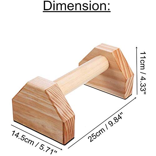 Huante 1 par de paraletas de gimnasia calistenia barra de madera para ejercicios de fitness herramientas de entrenamiento push-ups doble varilla de soporte