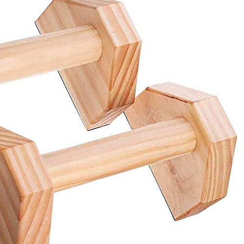 Huante 1 par de paraletas de gimnasia calistenia barra de madera para ejercicios de fitness herramientas de entrenamiento push-ups doble varilla de soporte