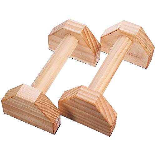 Huante 1 par de paraletas de gimnasia calistenia barra de madera para ejercicios de fitness herramientas de entrenamiento push-ups doble varilla de soporte