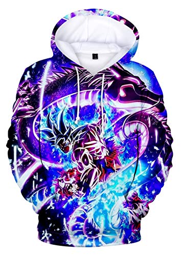 HUASON Niño Goku Sudadera con Capucha Dragon Ball Hoodie de Anime Impresión 3D Ropa Deportiva de Hip Hop(S)