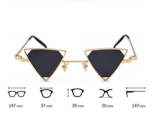 Huateng Gafas de sol triangulares retro sin polarización vintage Gafas de sol clásica para hombre y mujer