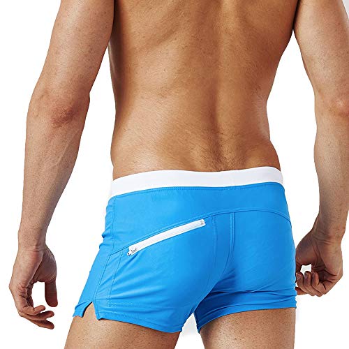 HUATINGRHLW Bañadores de natación Pantalones Cortos de los Hombres de Secado rápido Playa Surf Corriendo Pantalones de Bolsillo, D, S