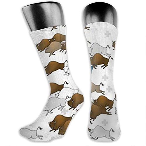 huatongxin Bison Buffalo Stampede - Calcetines de poliéster para hombres y mujeres de 3.2 x 15.8 pulgadas para niños,niñas,escolares,para caminar al aire libre,cojín,calcetines deportivos cómodos,ca