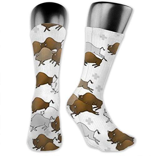 huatongxin Bison Buffalo Stampede - Calcetines de poliéster para hombres y mujeres de 3.2 x 15.8 pulgadas para niños,niñas,escolares,para caminar al aire libre,cojín,calcetines deportivos cómodos,ca