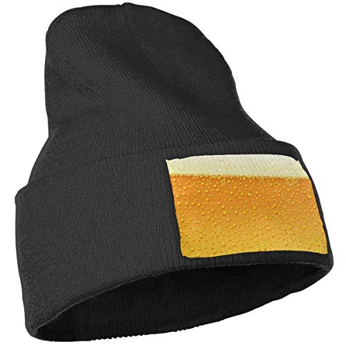 huatongxin Light Beer with Foam Fashion Personality Men's and Women's Logo Gorro de Lana de Punto elástico Gorro de Gorro Suave de Invierno Medias Gorro de Gorro for Indoor and Outdoor Daily Wearin