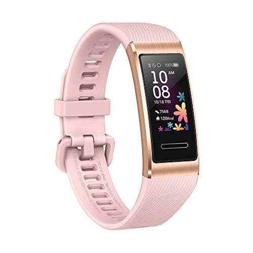 HUAWEI Band 4 Pro - Pulsera de actividad con pantalla AMOLED de 0.95 pulgadas, monitorización continua con TruSeen 3.5 24/7, monitoreo del sueño, GPS incorporado, 5 ATM, color pink gold