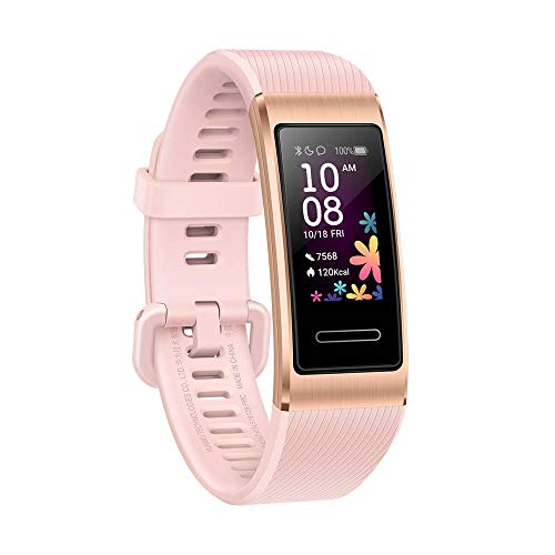 HUAWEI Band 4 Pro - Pulsera de actividad con pantalla AMOLED de 0.95 pulgadas, monitorización continua con TruSeen 3.5 24/7, monitoreo del sueño, GPS incorporado, 5 ATM, color pink gold