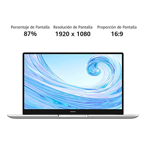 Huawei Matebook D15 - Ordenador Portátil de 15.6'' FullHD (AMD Ryzen 5 3500u, Multi-Screen Collaboration, 8GB RAM, 256GB SSD. Windows 10 Home), Mystic Silver, Teclado Qwerty Español